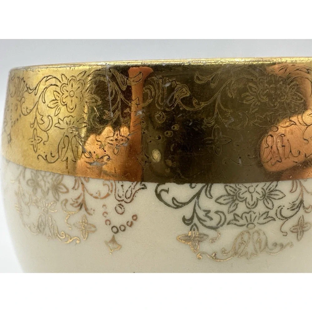 Pair of Sabin Crest-O-Gold‎ Flat Cups Made In USA 22K Gold